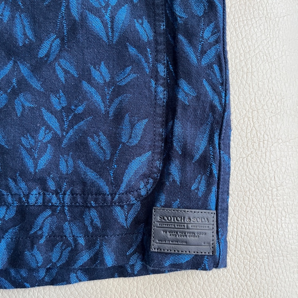 NWT - Scotch & Soda Men’s Linen Blended Jacquard Overshirt Jacket - Size M - Picture 5 of 10
